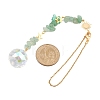 Round Glass & Natural Green Aventurine Chips Hanging Suncatchers HJEW-JM04209-01-3