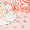 12Pcs 2 Colors Alloy Micro Pave Cubic Zirconia Pendants FIND-BBC0003-41-4
