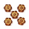 Baking Paint and Golden Metal Enlaced Glass Beads DGLA-T004-10M-2