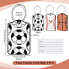 6Pcs Soccer Basketball Baseball PU Leather Luggage Tags with Metal Loops AJEW-GA0011-21-2