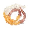 Natural Quartz Crystal & Strawberry Quartz & Citrine Beads Strands G-L610-A24-01-3