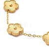 304 Stainless Steel Flower Link Chain Bracelets BJEW-H602-01G-2