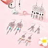 DIY Woven Net/Web with Feather Earring Making Kits DIY-FS0008-65-7
