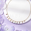 Natural Amethyst & Sunstone & Ruby & African Turquoise(Jasper) Faceted Round Bib Necklaces NJEW-JN05082-2