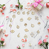 48Pcs 8 Styles Rack Plating Alloy Charms FIND-DC0002-78-5