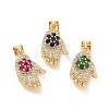 Brass Micro Pave Cubic Zirconia Pendants ZIRC-F134-30G-1