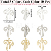 30Pcs 3 Colors Rack Plating Alloy Pendants FIND-SP0002-49A-2