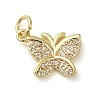 Brass Micro Pave Clear Cubic Zirconia Pendants KK-U005-01H-G-1