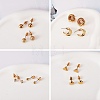 17 Pairs 17 Style Ring & Triangle & Round & Heart Stud Earrings with Resin Pearl EJEW-SZ0001-62-3