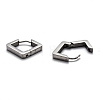 Tarnish Resistant 304 Stainless Steel Rhombus Huggie Hoop Earrings STAS-H156-08P-3