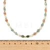 Natural Alashan Agate Teardrop and Round White Shell Pearl Beaded Necklaces NJEW-JN06246-02-4