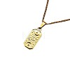 304 Stainless Steel Rectangle with Evil Eye Pendant Necklaces FS-WGC1FE7-02-4
