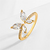 Butterfly Brass Micro Pave Cubic Zirconia Cuff Rings WG9662B-02-2