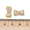 Brass Micro Pave Clear Cubic Zirconia Screw Clasps KK-H202-02A-G-3