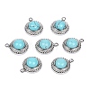 Synthetic Turquoise Half Round Charms STAS-L022-399P-07-1