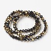 Electroplate Opaque Glass Beads Strands EGLA-A034-P4mm-O01-2
