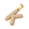 304 Stainless Steel Micro Pave Clear Cubic Zirconia Pendants CU-CBA703A-05G-K-2
