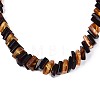 Natural Amber Square Graduated Beaded Necklaces NJEW-T019-01-4