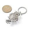 Brass Hollow Owl Pendant Keychain KEYC-JKC00561-2