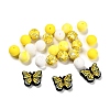 25Pcs Butterfly & Round Silicone Focal Beads SIL-L005-02E-2