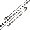 Brass Cable & Flat Sequin Chains Necklaces for Women NJEW-D302-40B-4