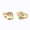 Brass Micro Pave Colorful Cubic Zirconia Links Connectors ZIRC-N039-115-NF-3