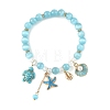 Summer Cat Eye Round Bead Stretch Bracelets BJEW-TA00750-3