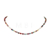 Natural Agate(Dyed & Heated) Faceted Round & White Round Shell Pearl Beaded Necklaces NJEW-JN06548-2