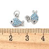 Brass Micro Pave Cubic Zirconia Pendants KK-U056-19P-3