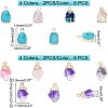 16Pcs 8 Color Druzy Resin Pendants RESI-FH0001-36-5