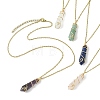 Natural Mixed Gemstone Faceted Bullet Shaped Pendant Necklaces NJEW-JN05026-01-1