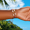 Glass Seed Beads & Imitation Pearl Round Beads Braided Bead Bracelets MR3840-3