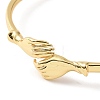 Brass Double Hand Hug Cuff Bangle for Women BJEW-G661-01G-4