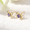 Spider Brass Micro Pave Cubic Zirconia Stud Earrings EJEW-L306-04G-01-3