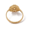 Ion Plating(IP) 201 Stainless Steel Flower Adjustable Ring for Women RJEW-C045-01G-3