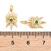 Brass Micro Pave Cubic Zirconia Charms KK-Q085-05C-G-3