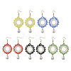 Brass Glass Beads Dangle Earrings EJEW-MZ00764-2