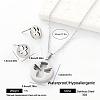 Flat Round 304 Stainless Steel Pendant Necklace & Stud Earrings Set for Women Men NO8774-6-1