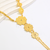 Vintage Brass Carved Hollow 5-Petal Flower Hand Chain Ring Bracelets for Women FB4811-1-3