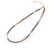 Colorful Natural Tiger Eye & Lapis Lazuli & Red Aventurine & Dyed Howlite  Rondelle Beaded Necklaces for Summer Beach Style CL7611-7-1