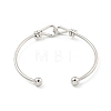 Cross Knot Brass Open Cuff Bangles for Women BJEW-G704-01P-3