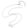 304 Stainless Steel 11:11 Angel Number Rectangle Pendant Cable Chain Necklaces for Women NJEW-NH0001-04P-2