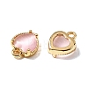 Heart Brass Charms KK-D024-02A-G-2
