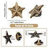 SUPERFINDINGS 24Pcs Alloy Star Lapel Pin Brooches JEWB-FH0001-37AB-2