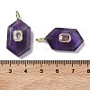 Natural Amethyst Faceted Pendants G-F819-01G-03-3