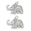 Brass Micro Pave Black Cubic Zirconia Pendants CU-CBAB0CF-18P-1
