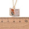 Brass Enamel Book Pendant Necklaces for Women KK-CBAF5B9-01G-10-3