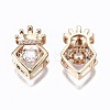 Brass Micro Pave Clear Cubic Zirconia Slide Charms GLAA-S193-020-2
