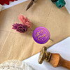 Brass Wax Seal Stamp with Handle AJEW-WH0184-0569-2
