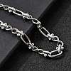 304 Stainless Steel Oval Infinity Link Chain Necklaces for Women Men NJEW-K249-20C-P-3